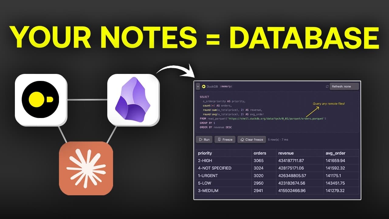 Your Obsidian Vault Can Now Run SQL (and Your Agent Can Read It)