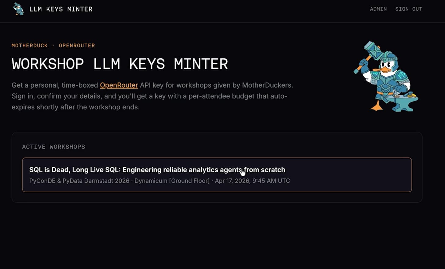 Running an AI workshop ? Build a LLM key minter first