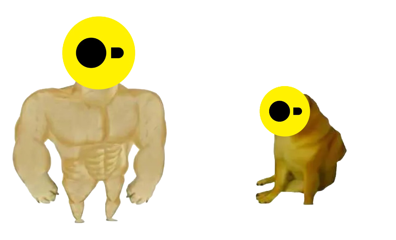 Buff dog vs sad dog meme